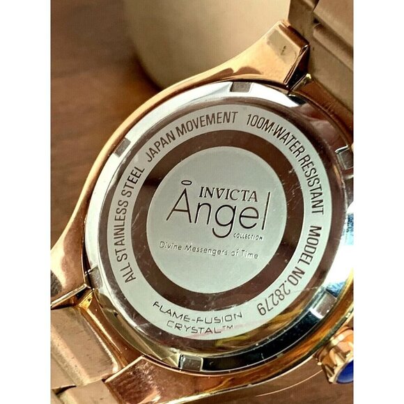 Invicta Womens Watch 28279 Angel Quartz Pink Dial Rose Gold Stainless St… - Picture 7 of 14